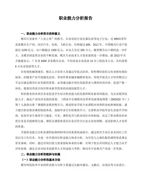 职业能力分析报告