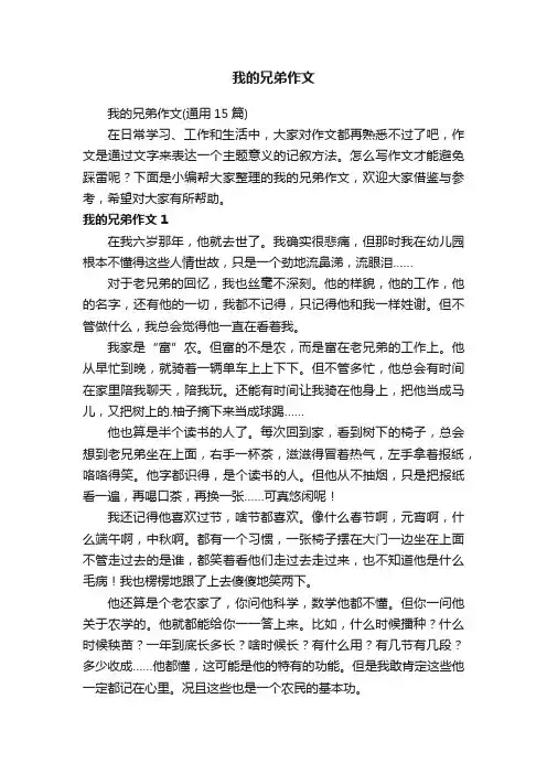 我的兄弟作文