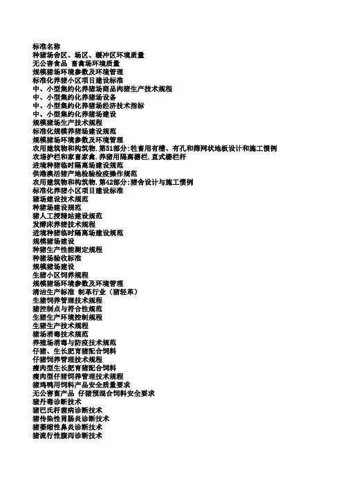 与猪养殖相关的法律法规