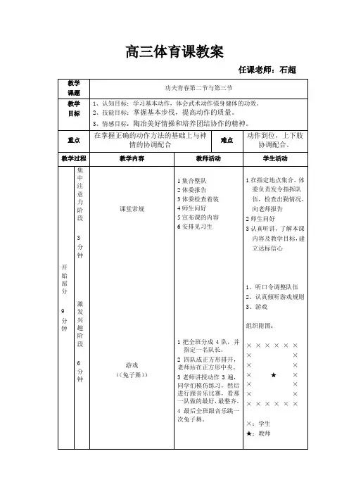 功夫青春教案