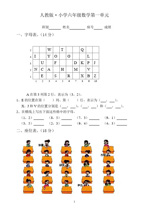 新人教版·六年级上册数学全册单元试卷