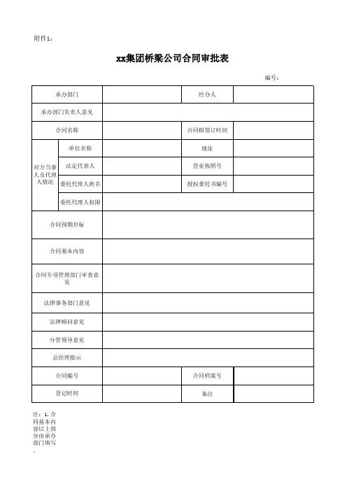 建筑企业合同台账范本表格(成套)
