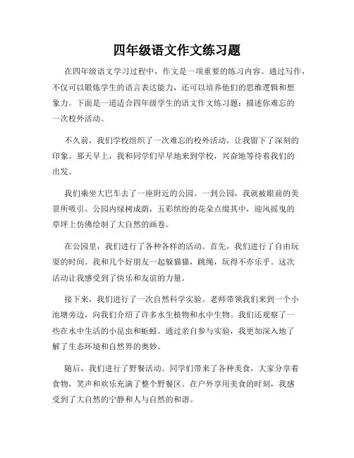 四年级语文作文练习题