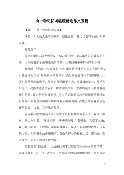 有一种记忆叫温暖精选作文五篇