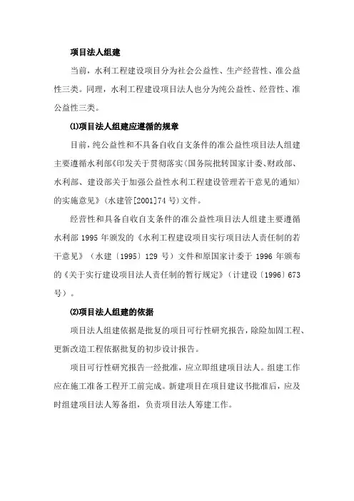 项目法人组建