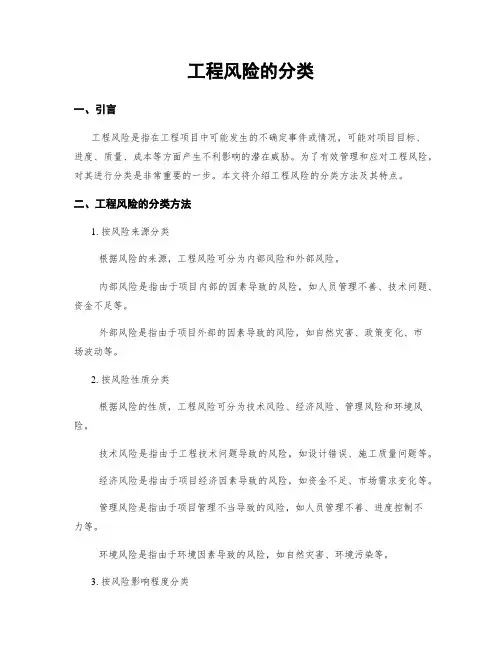 工程风险的分类
