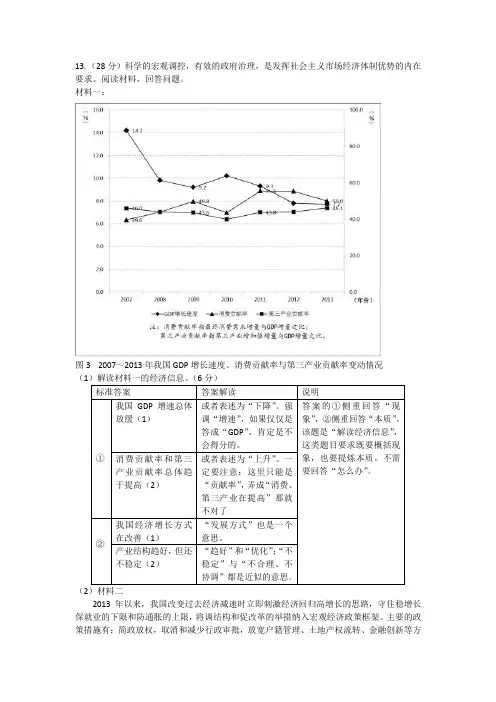 2014四川高考政治试题解析(主观题部分)