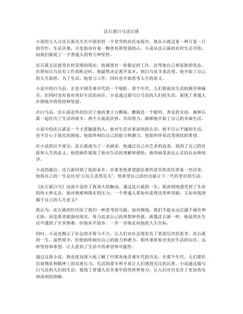 沈石溪白马读后感