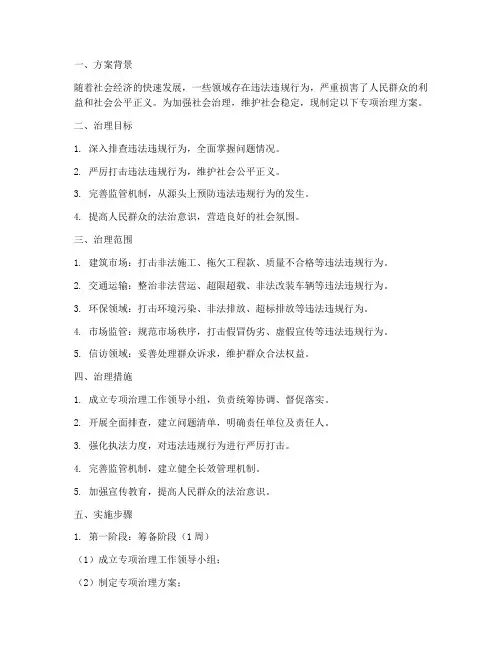 专项治理方案格式