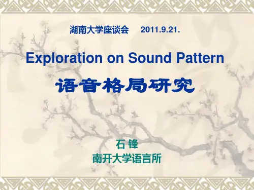 语音格局研究  石锋2011-9-21