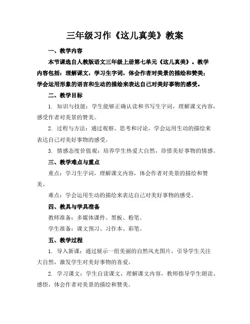 三年级习作《这儿真美》教案
