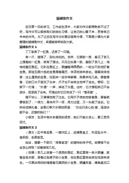猫捕鱼作文
