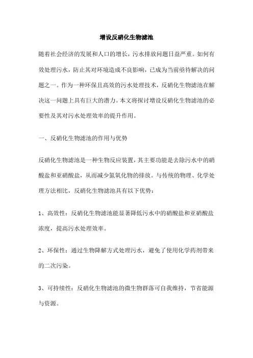 增设反硝化生物滤池