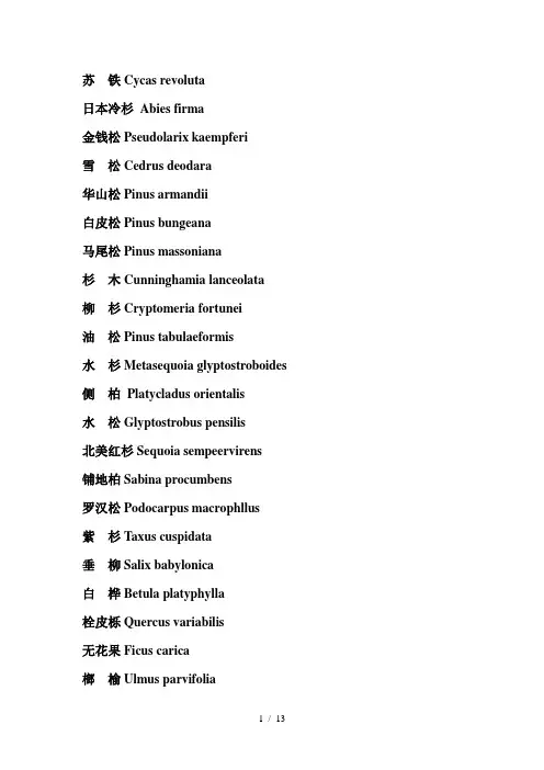 常用植物拉丁名
