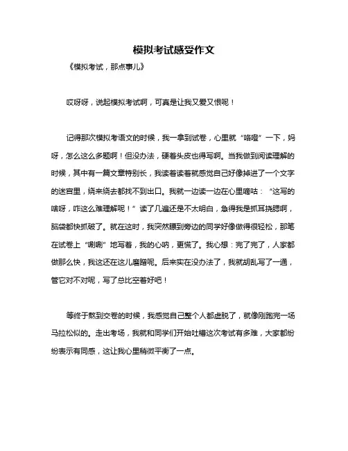 模拟考试感受作文