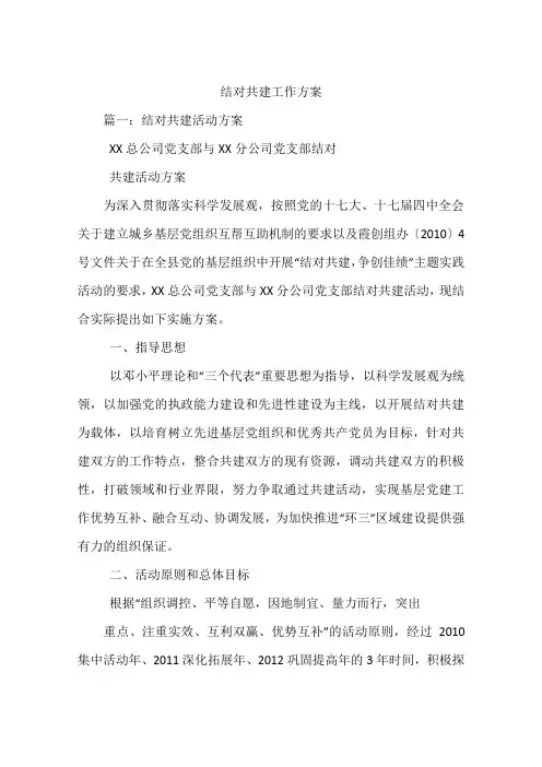 结对共建工作方案