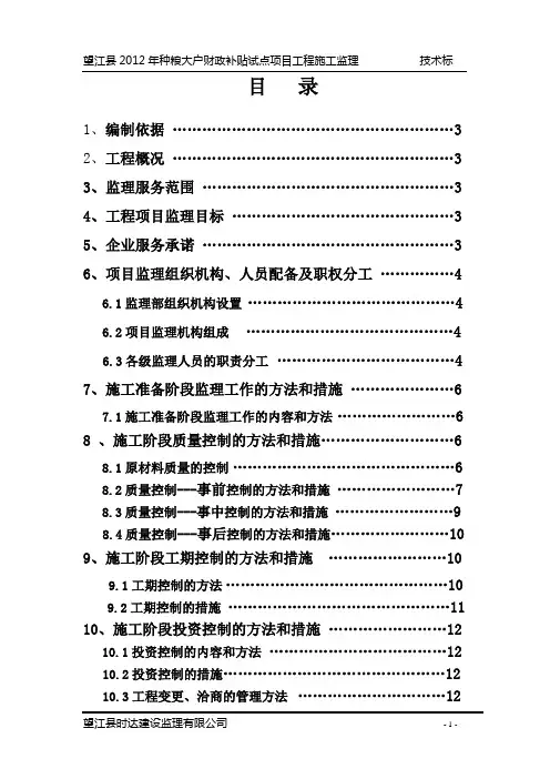 投标书—监理大纲DOC