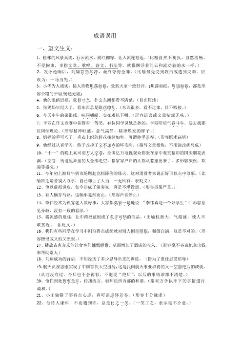 成语运用与仿写