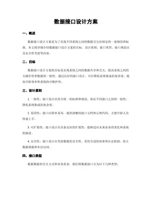 数据接口设计方案