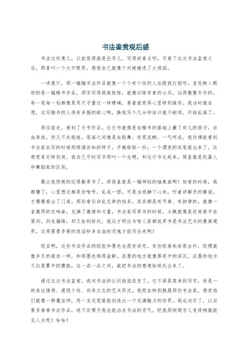 书法鉴赏观后感