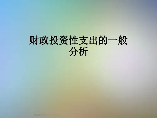 财政投资性支出的一般分析