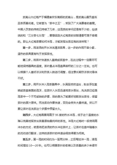 武夷山大红袍怎么冲泡