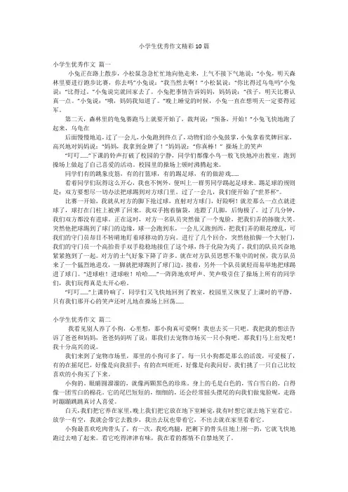 小学生优秀作文精彩10篇