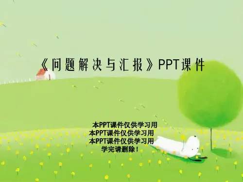 《问题解决与汇报》PPT课件
