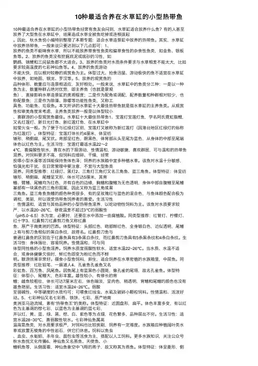 10种最适合养在水草缸的小型热带鱼