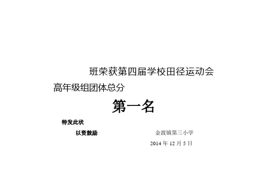 团体总分奖状