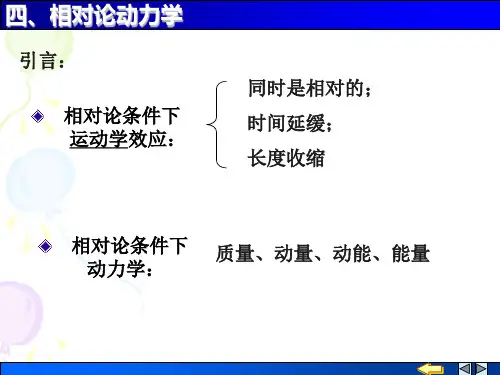 相对论的动量和能量要点