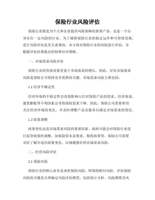 保险行业风险评估