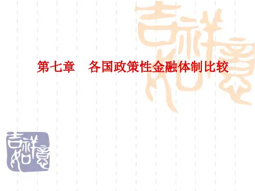 各国政策性金融体制比较
