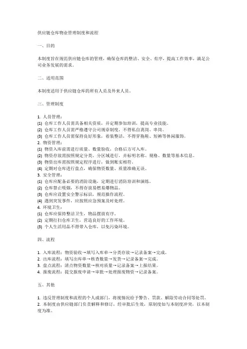 供应链仓库物业管理制度和流程