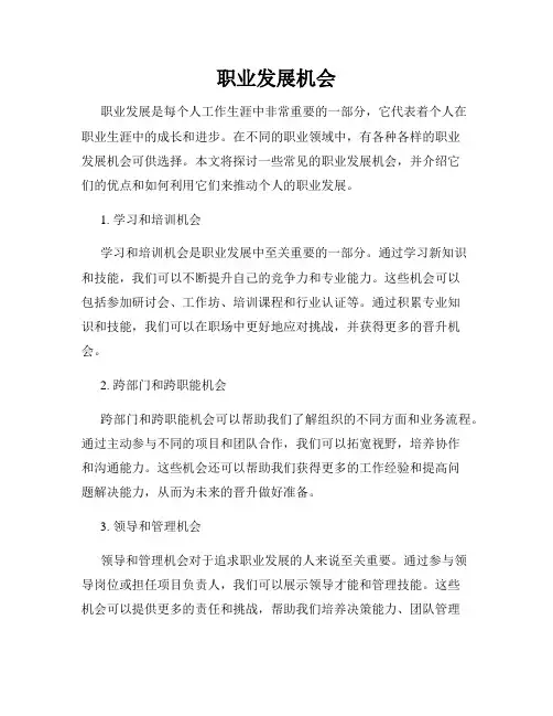 职业发展机会