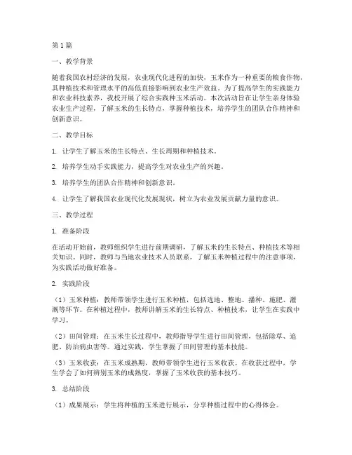 综合实践种玉米教学反思(3篇)