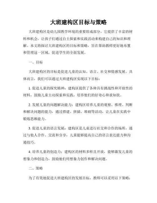 大班建构区目标与策略