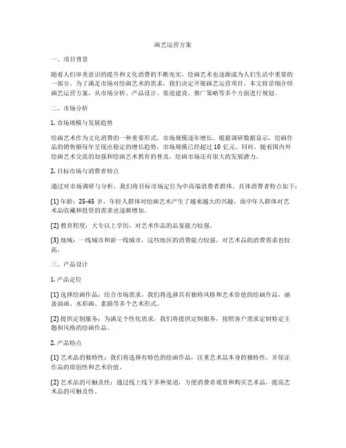 画艺运营方案