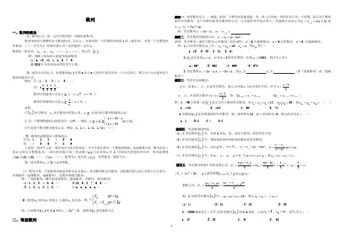 数列知识点总结及题型归纳
