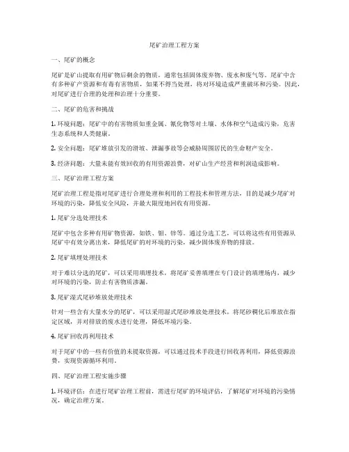 尾矿治理工程方案