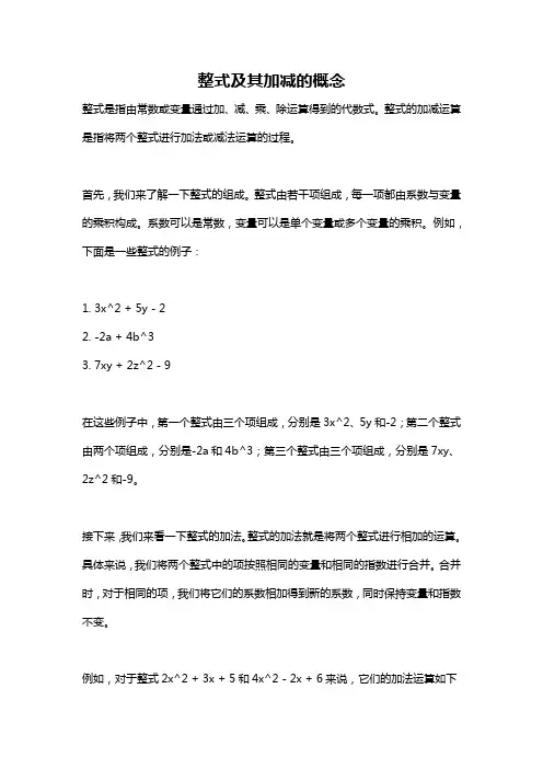 整式及其加减的概念