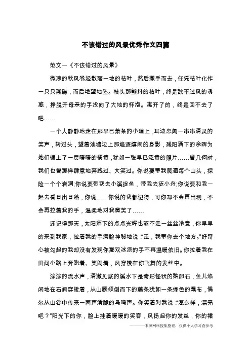 不该错过的风景优秀作文四篇