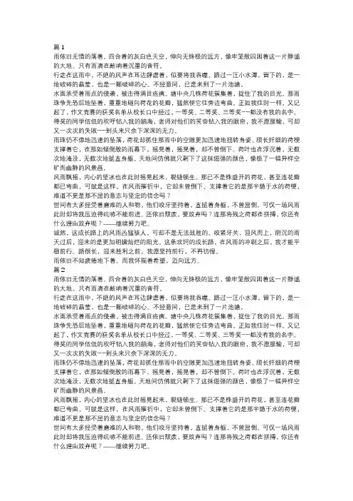 风雨中你陪着我走作文