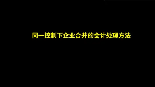 同一控制下企业合并会计处理方法