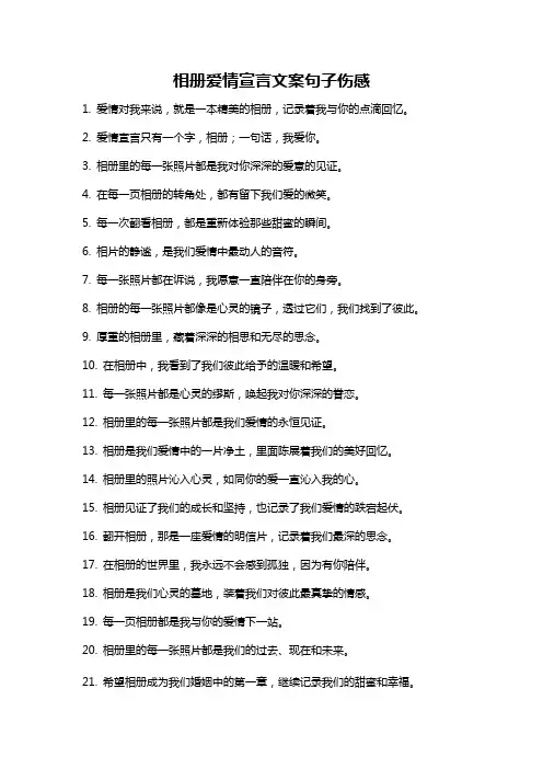 相册爱情宣言文案句子伤感