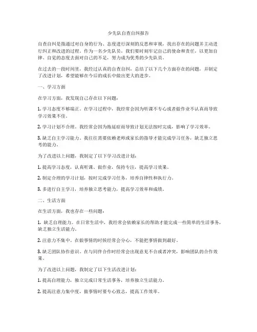 少先队自查自纠报告