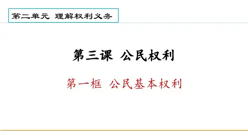 《公民基本权利》PPT精品免费课件