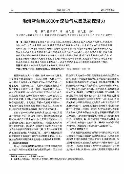 渤海湾盆地6000m深油气成因及勘探潜力