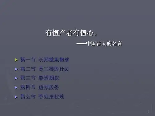 长期激励PPT培训课件教材