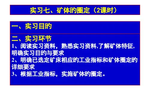 实习七矿体的圈定